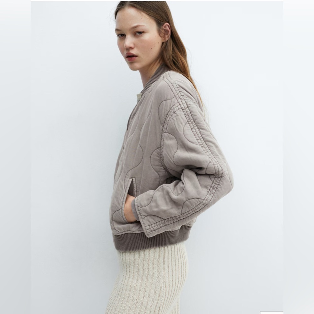 Mango Quilted Bomber Jacket - Picture 5 of 16